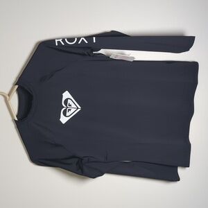 Roxy Black Large Whole Hearted Long Sleeve Rash Guard